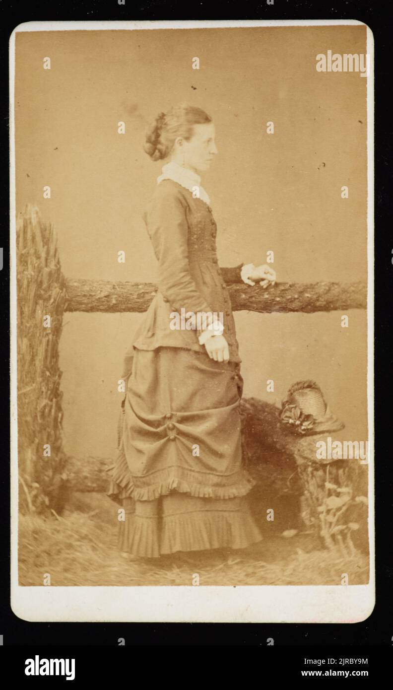 Portrait of a woman, 1880s, Wellington, by Herbert Deveril. Stock Photo