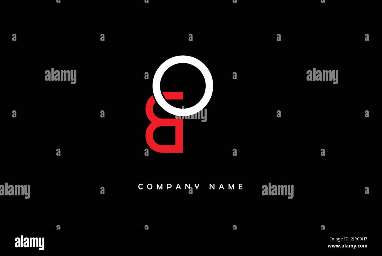 BO, OB Abstract Letters Logo Monogram Stock Vector