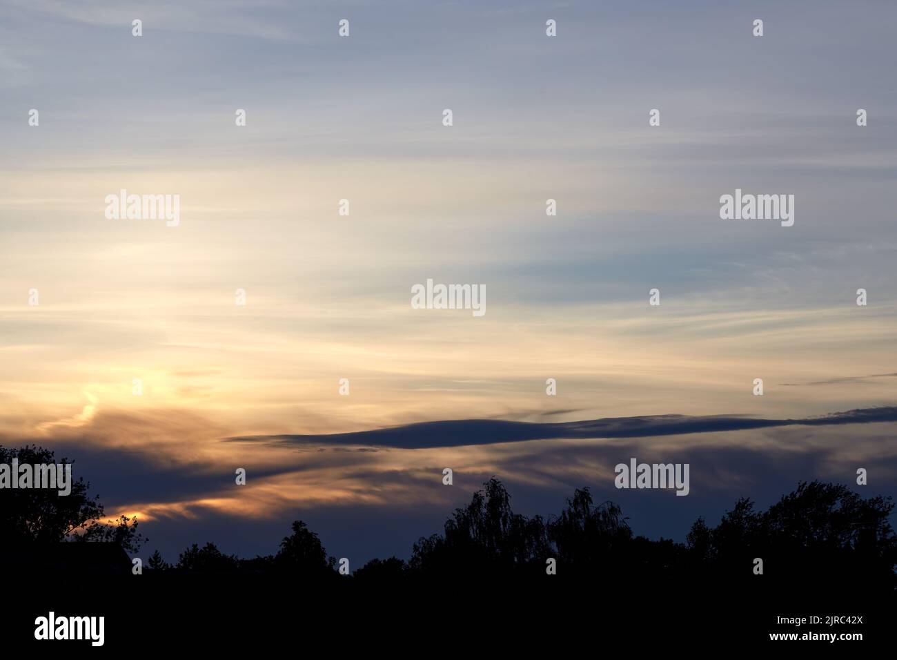 Beautiful sky with clouds in the evening Stock Photo