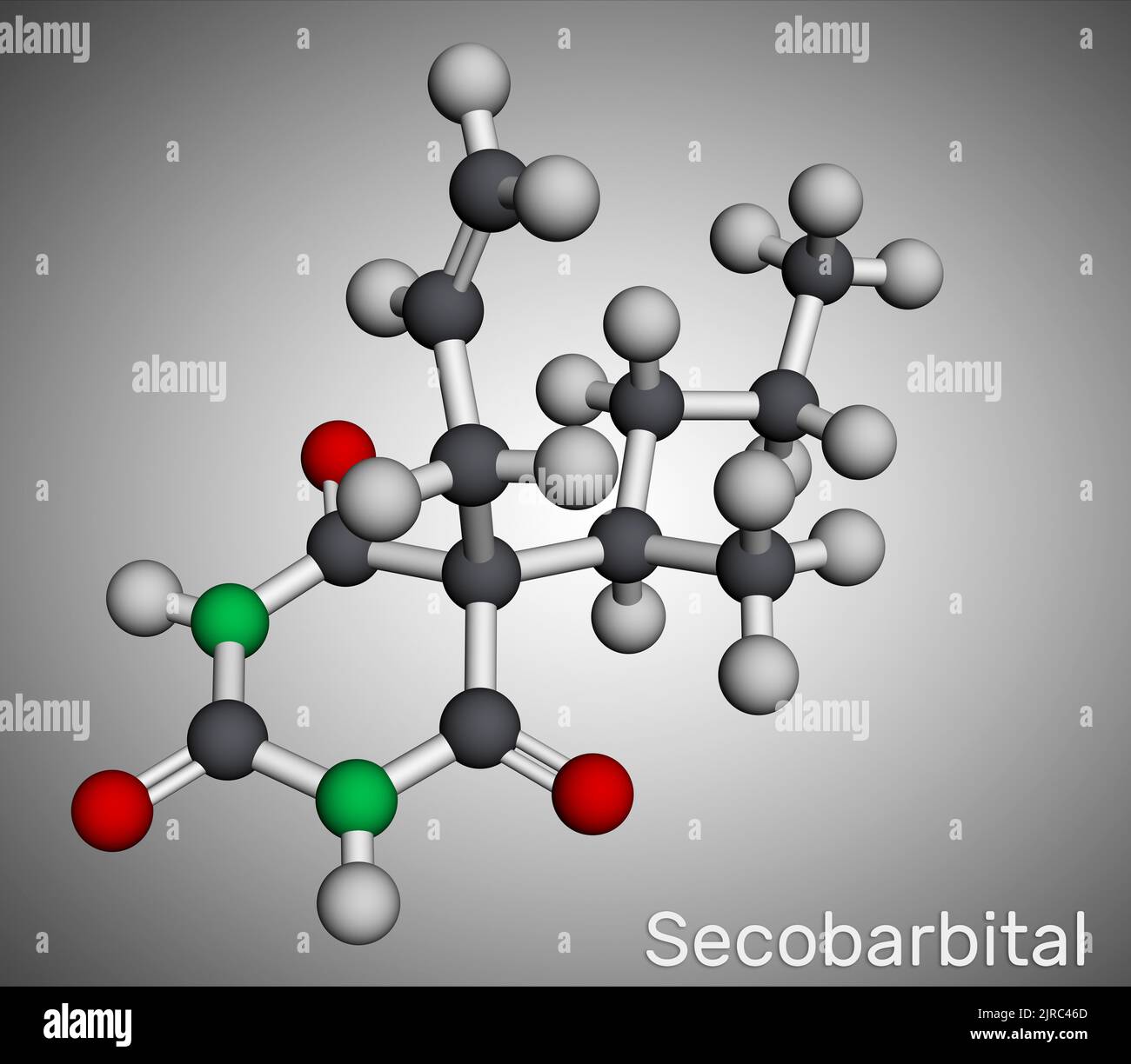 Secobarbital Molecule Barbiturate Drug With Anaesthetic Anticonvulsant Sedative Hypnotic