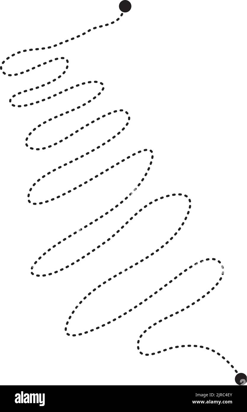 Prewriting tracing lines and curve shapes element for preschool