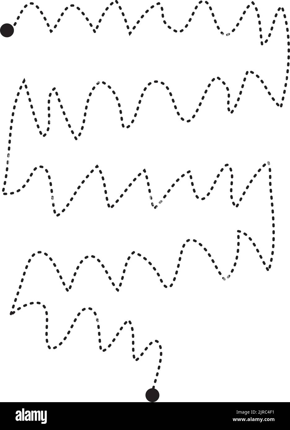 Prewriting tracing lines and curve shapes element for preschool
