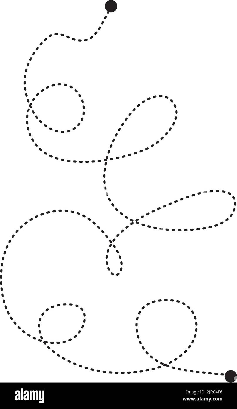 Prewriting tracing lines and curve shapes element for preschool