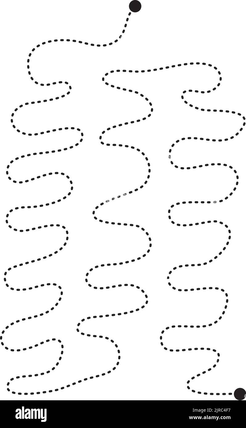 Prewriting tracing lines and curve shapes element for preschool