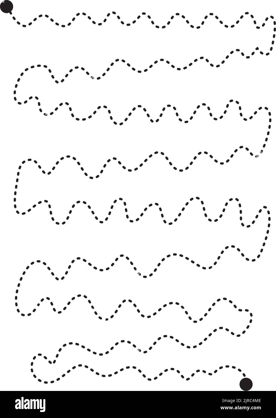 Prewriting tracing lines and curve shapes element for preschool ...