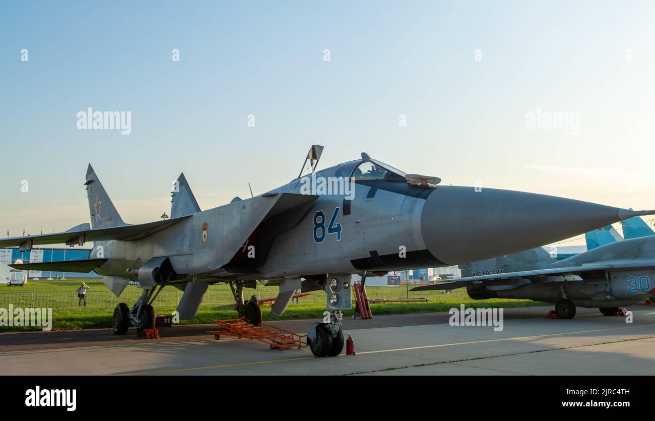 August 30, 2019, Moscow region, Russia. Russian fighter-interceptor Mikoyan MiG-31 Stock Photo