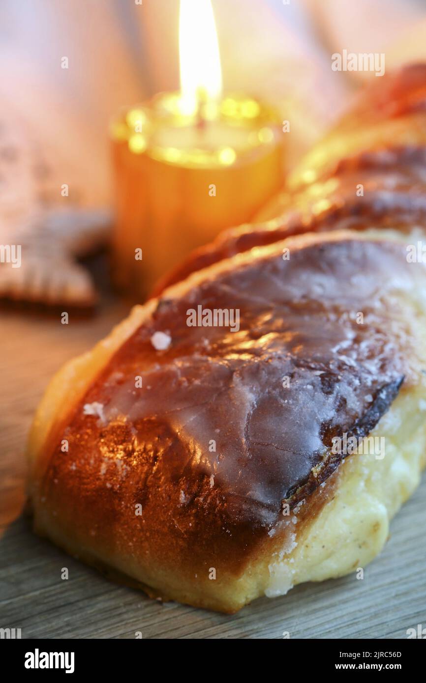 Sweet roll with cottage cheese. Party dessert Stock Photo