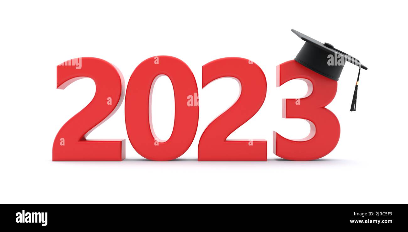 2023 New Academic Year, Class Graduation. Red color year number and