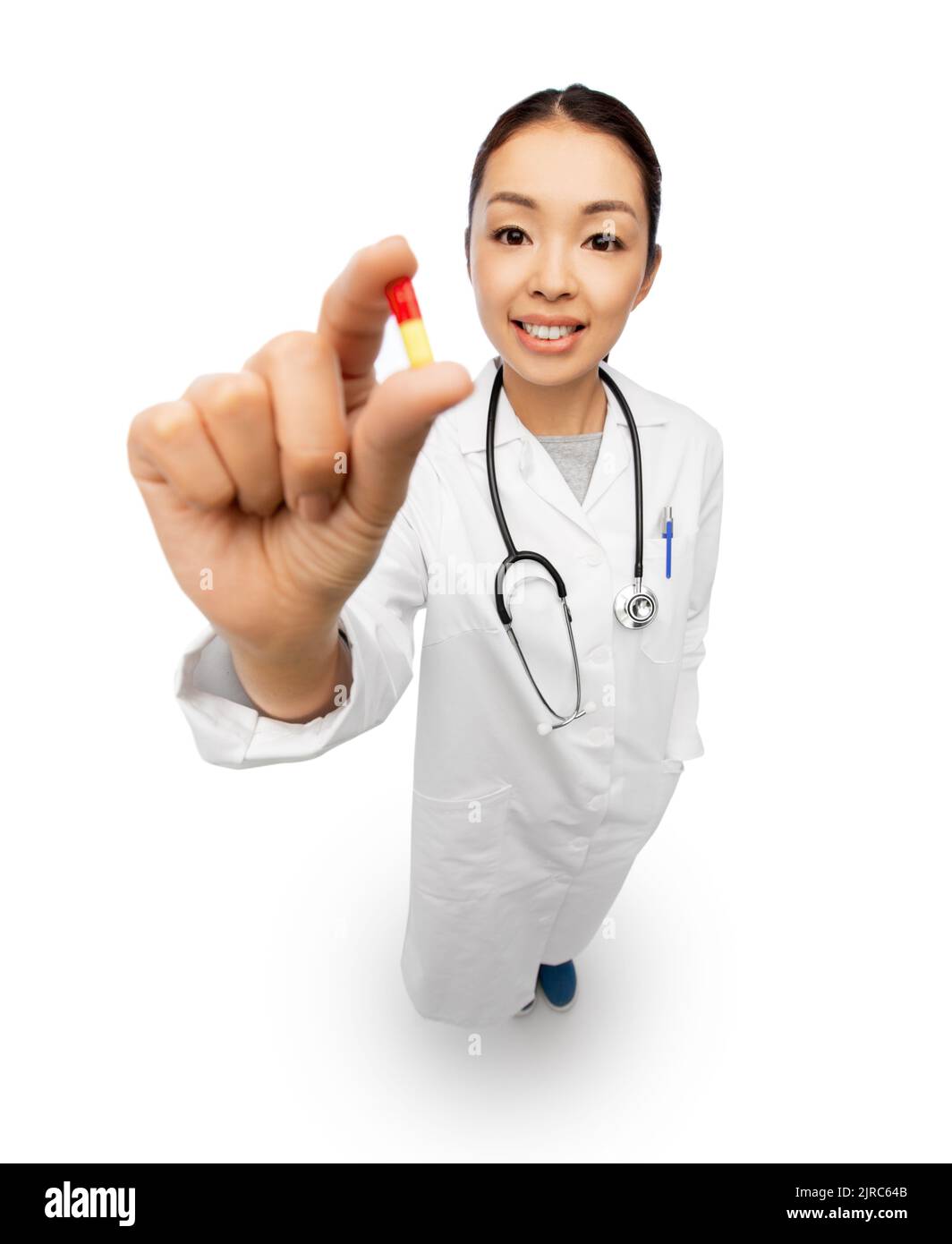 asian doctor with medicine and glass of water Stock Photo Alamy