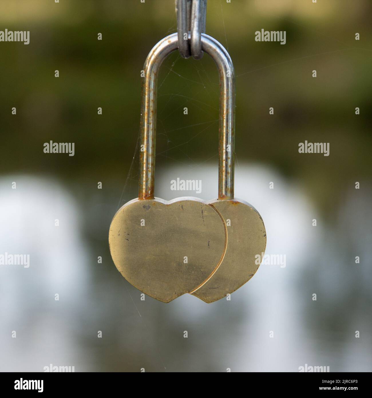 heart shaped padlock Stock Photo