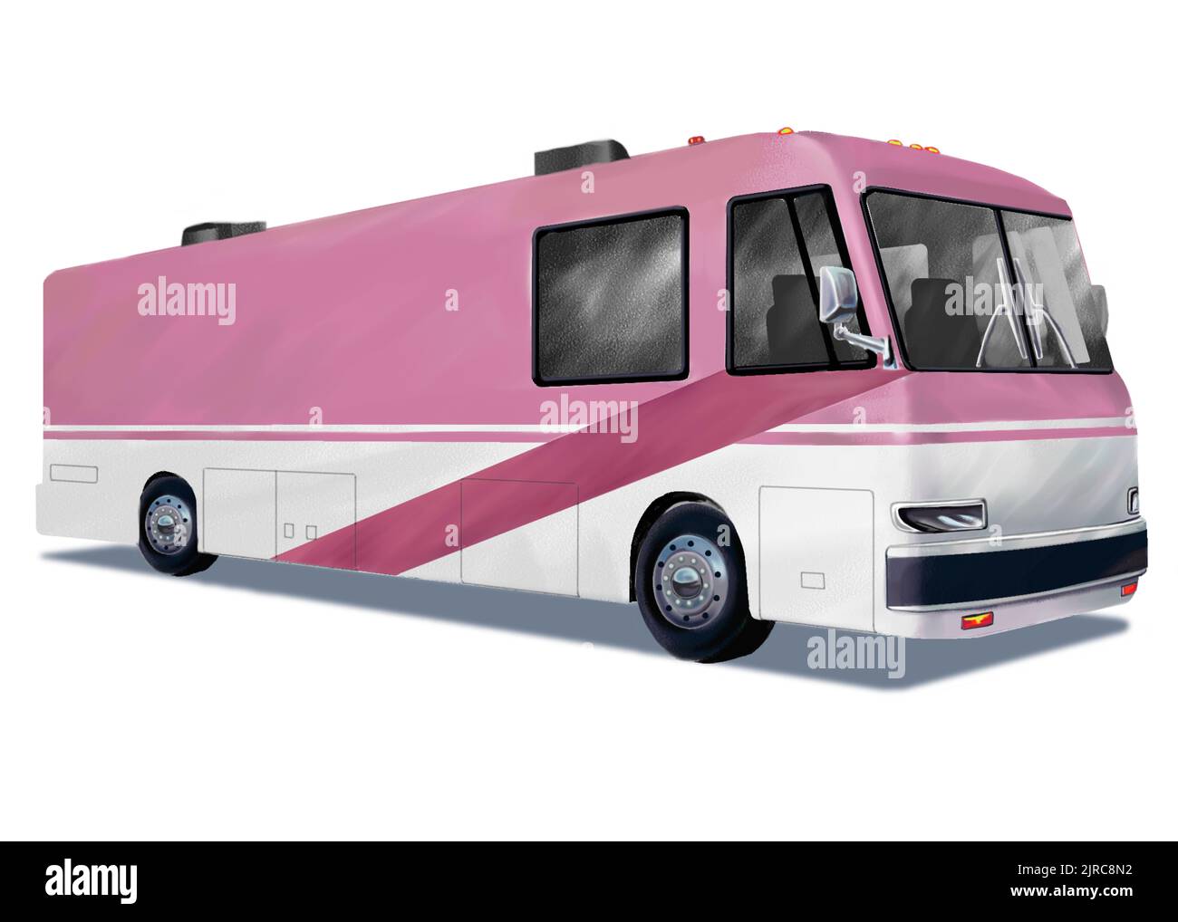 pink travel RV bus home Stock Photo