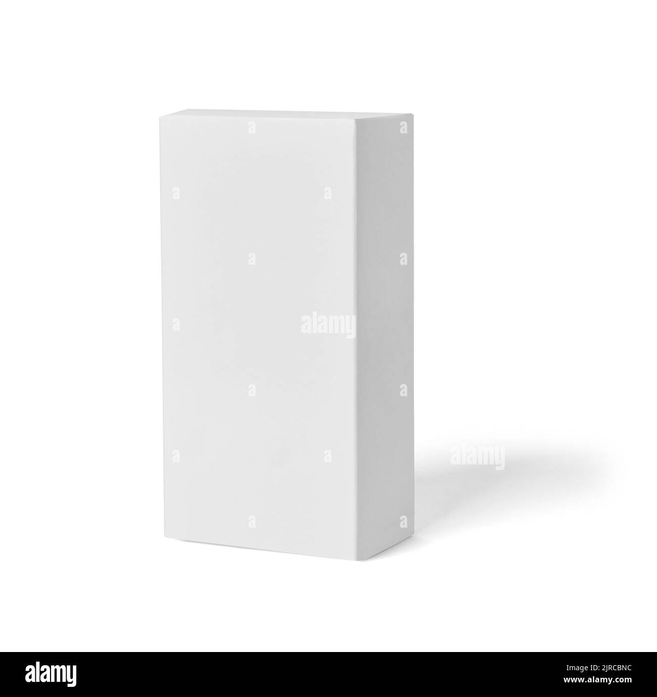 Close up of a white box mock up template on white background Stock Photo