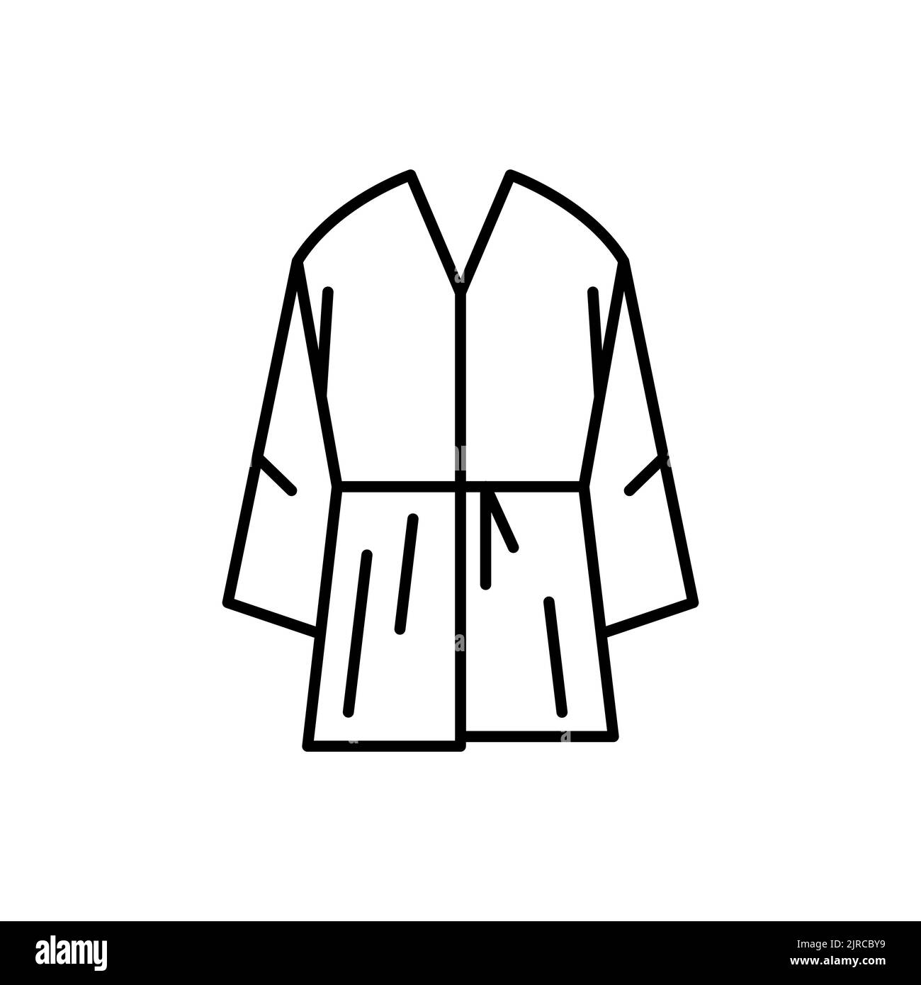 Mens bathrobe after shower vector icon. EPS 10.... outline illustration