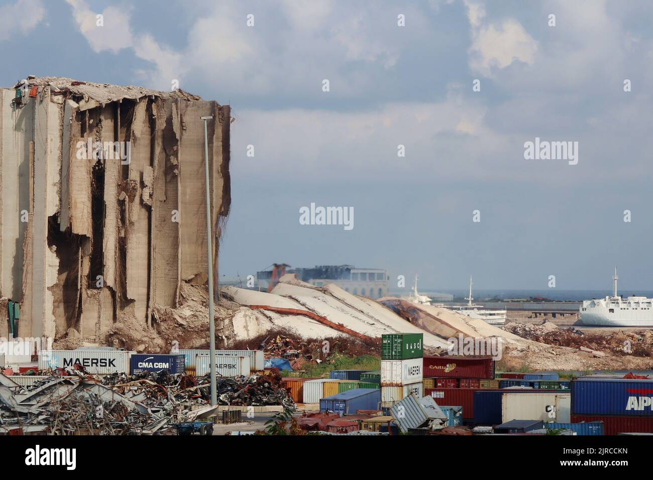 The northern section of port grain silos seen immediately after its