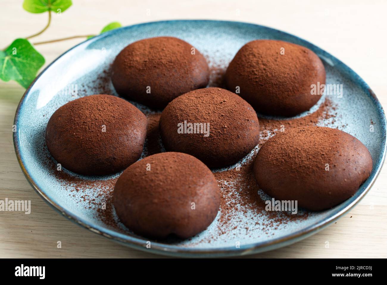 Chocolate tiramisu mochi Stock Photo