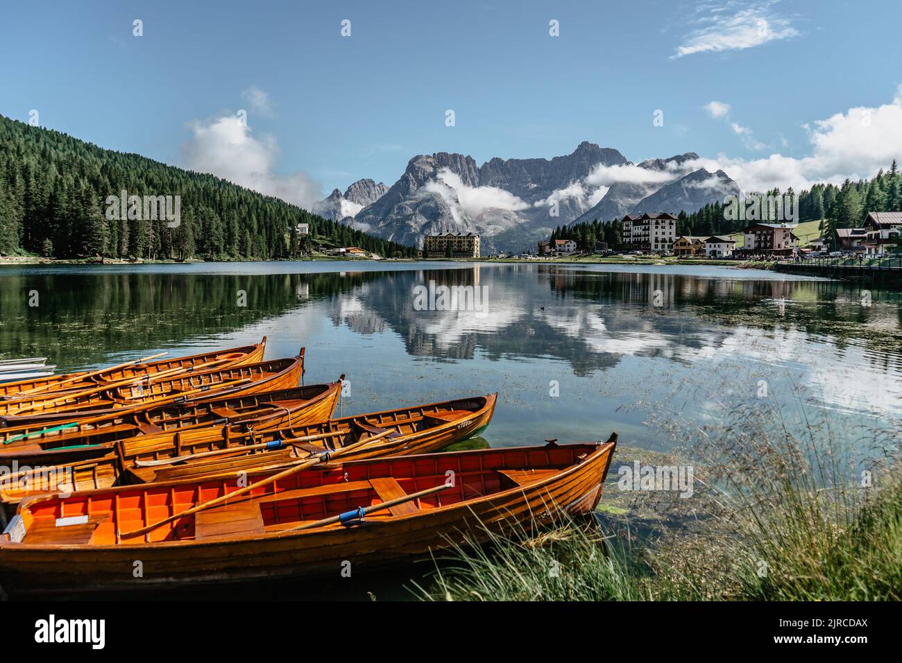 Lake Misurina Lago Di Misurina Is Pearl Of The Dolomites Mountain Lake 