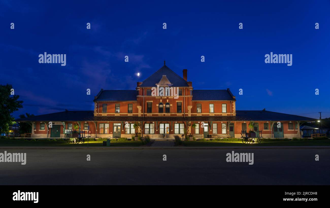The historic CN Rail Railway Station in Dauphin, Manitoba, Canada Stock