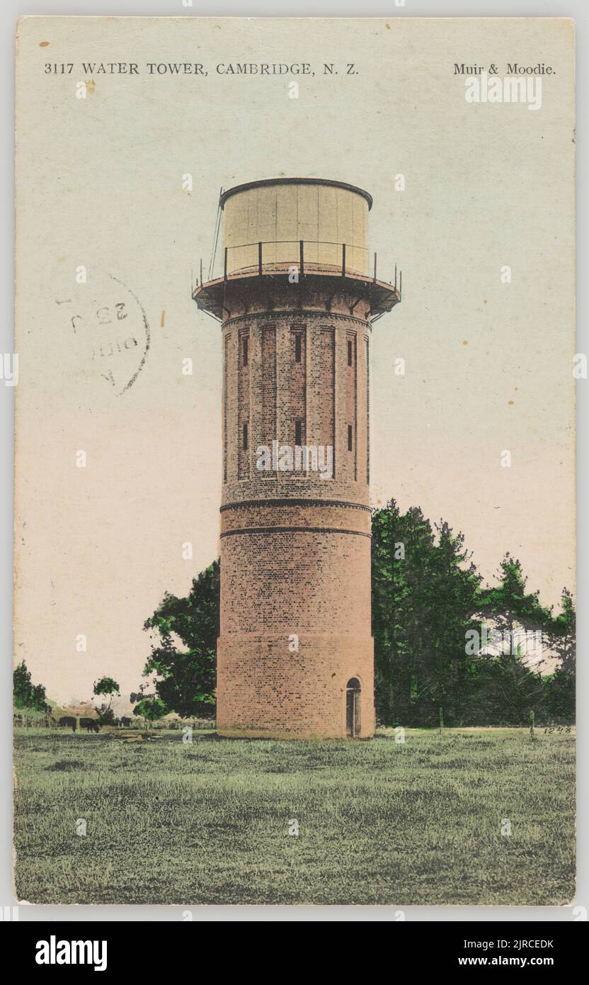 Water Tower, Cambridge, New Zealand, 1909, Cambridge, by Muir & Moodie. Stock Photo