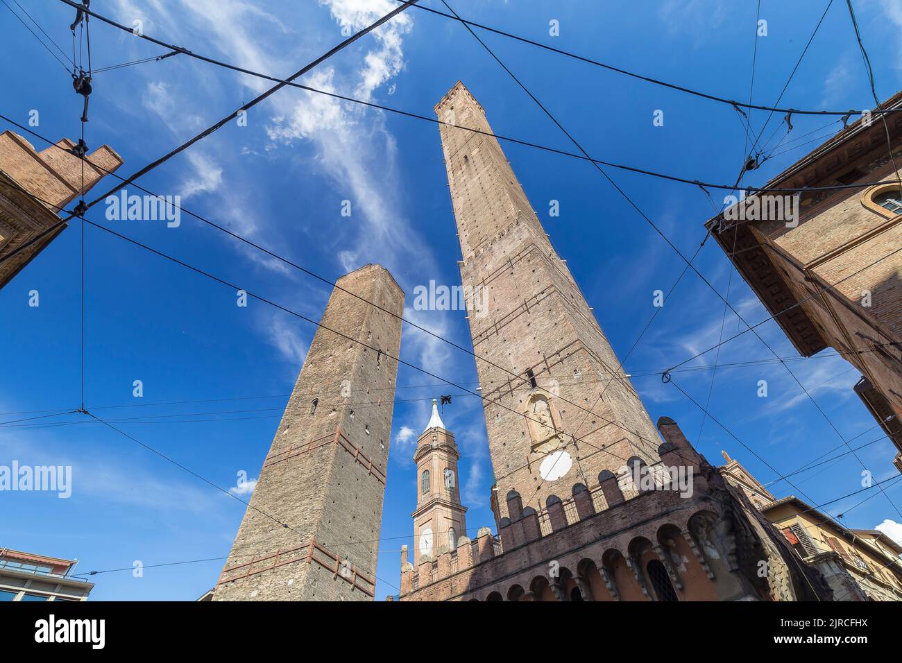 Bologna, Italy August 21, 2022 daylight cityscape of Bologna with