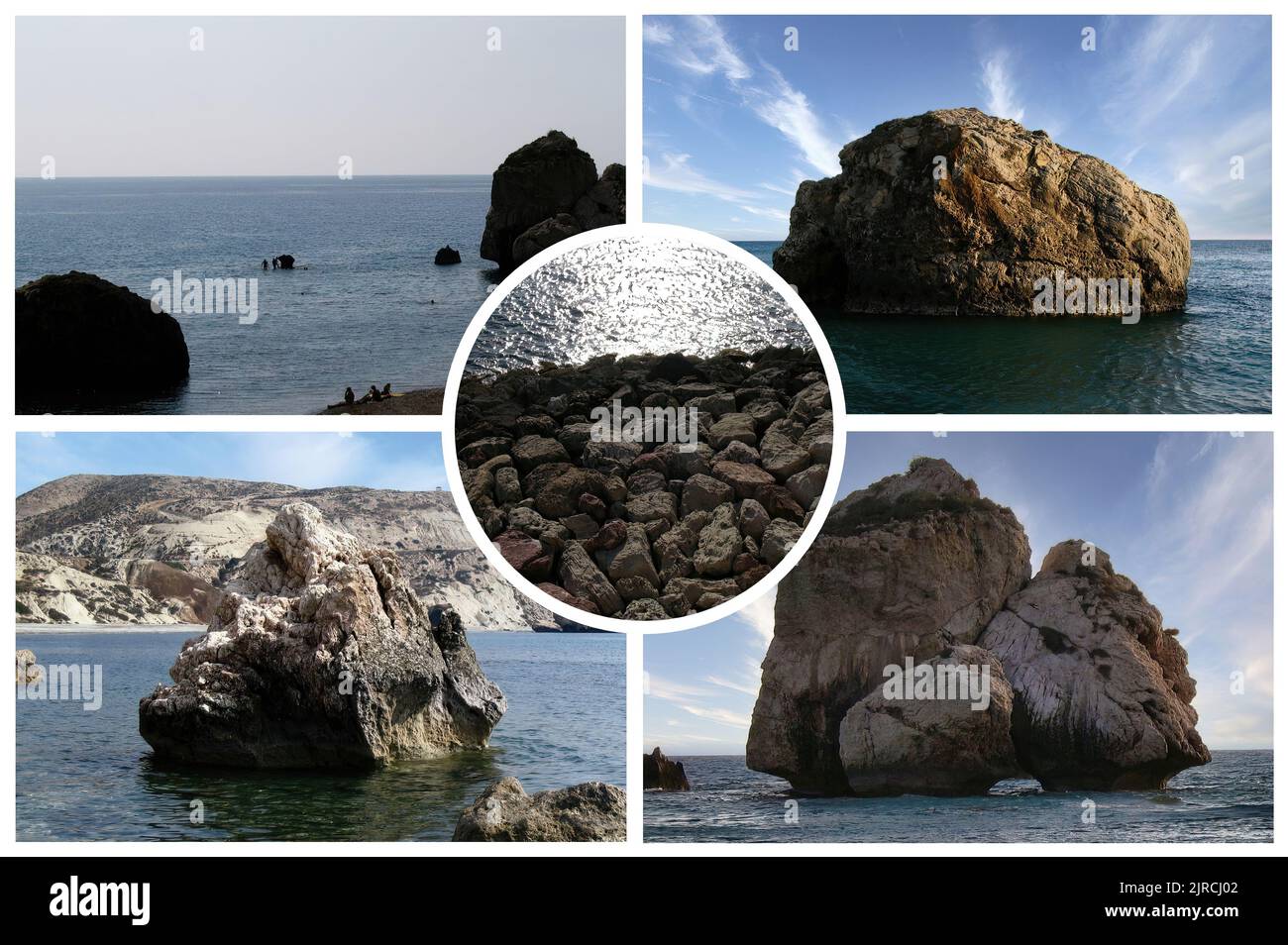 Large rocks off the coast of Cyprus Stock Photo