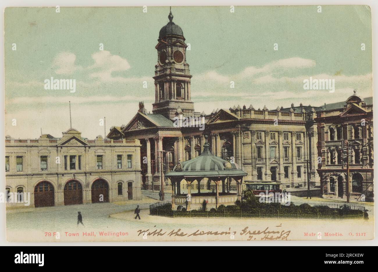 Town Hall, Wellington, 1905, Wellington, by Muir & Moodie Stock Photo