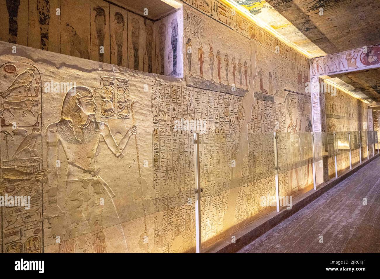 KV6 Tomb of Ramesses IX intact with hieroglyphs and paintings at the