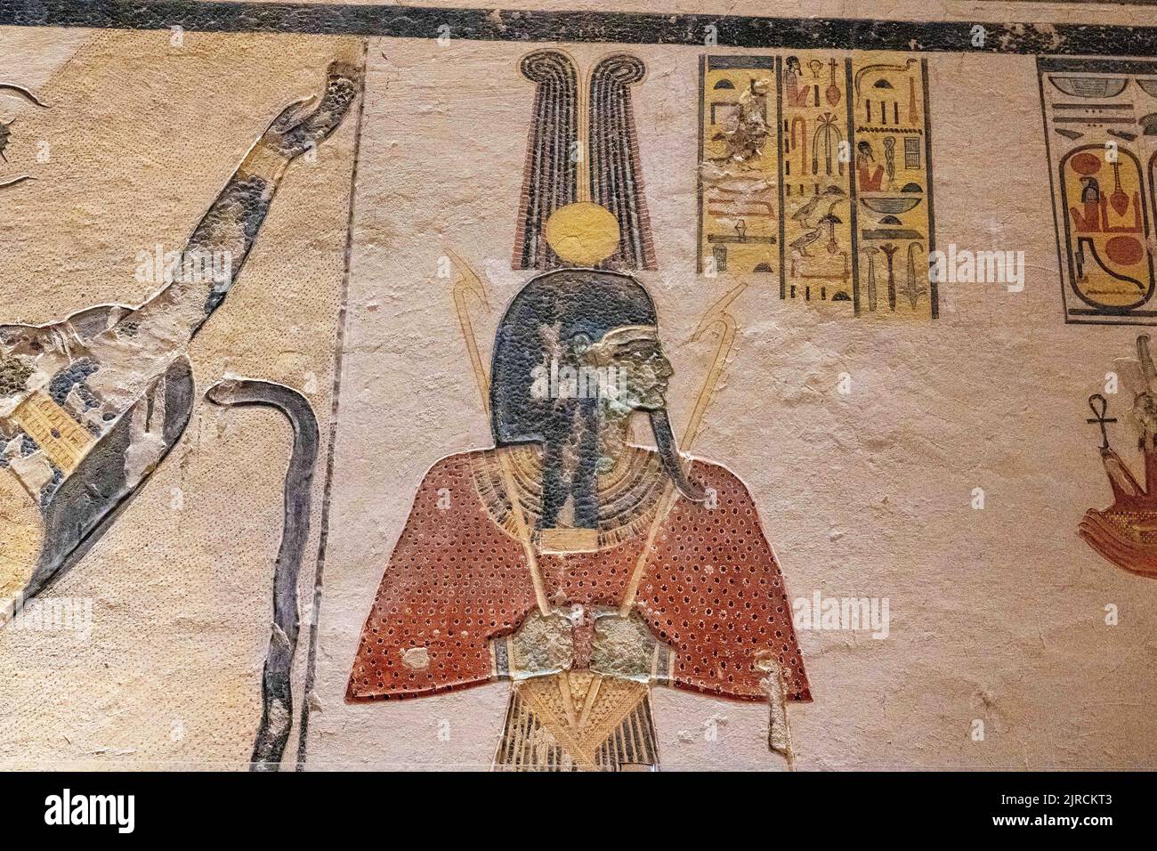 KV6 Tomb of Ramesses IX intact with hieroglyphs and paintings at the
