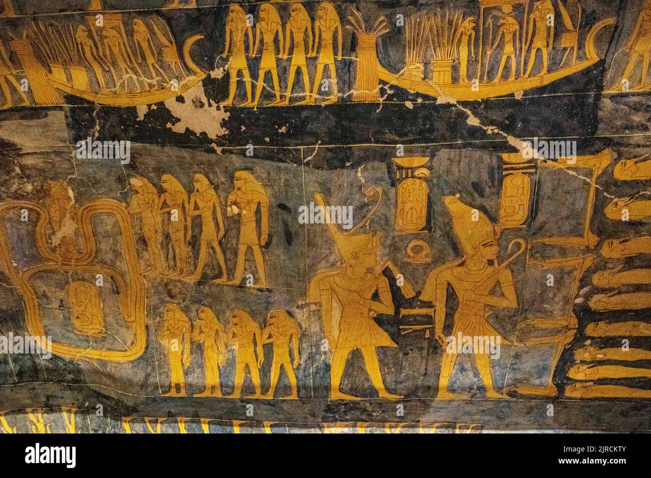 KV6 Tomb of Ramesses IX intact with hieroglyphs and paintings at the