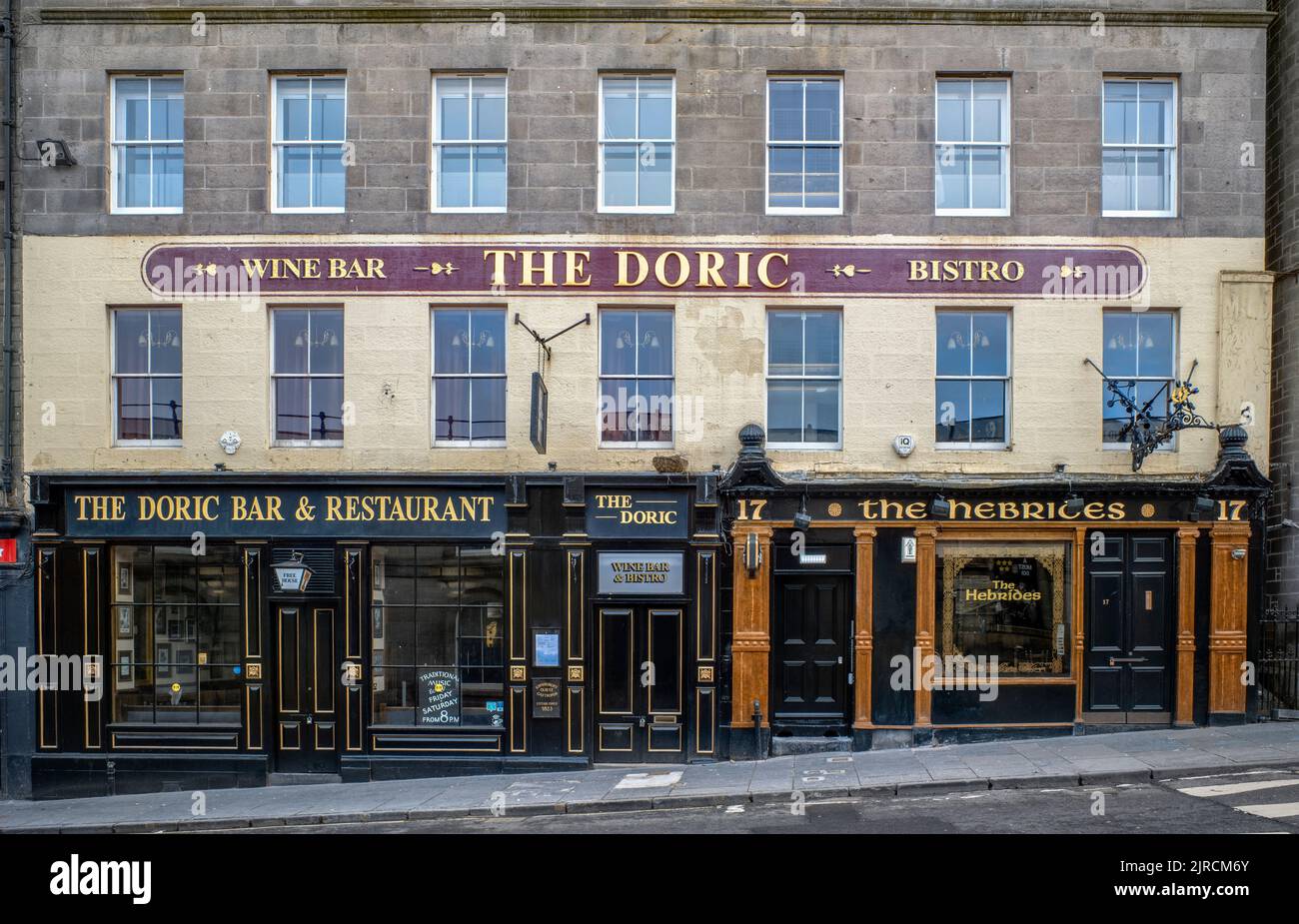 The Doric, Restaurant, Wine Bar, Bistro and Bar, Market Street, Edinburgh, UK. Stock Photo