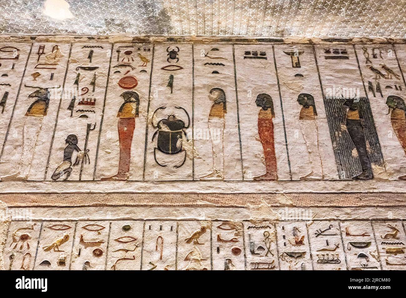 KV6 Tomb of Ramesses IX intact with hieroglyphs and paintings at the