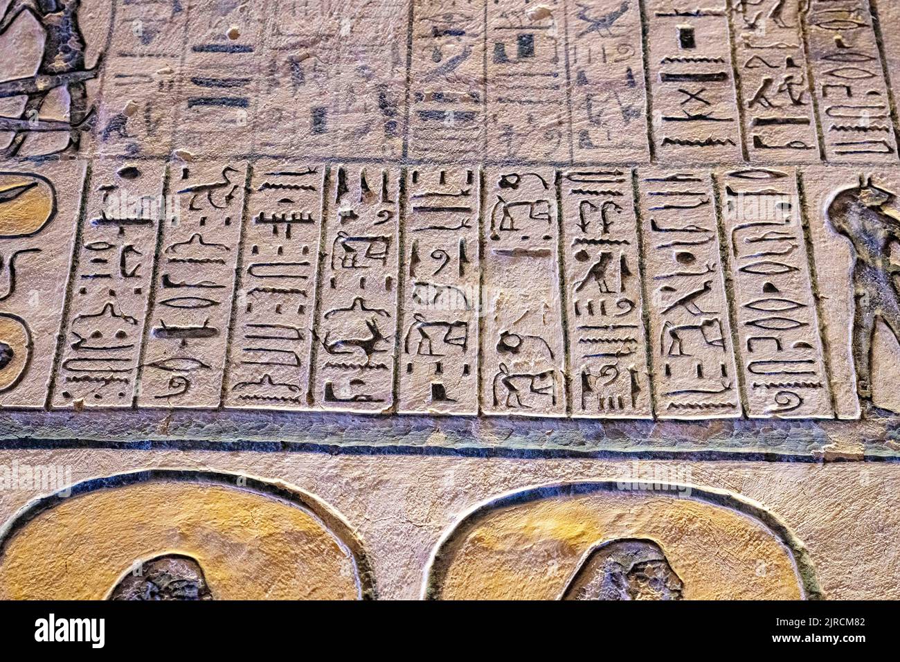 KV6 Tomb of Ramesses IX intact with hieroglyphs and paintings at the