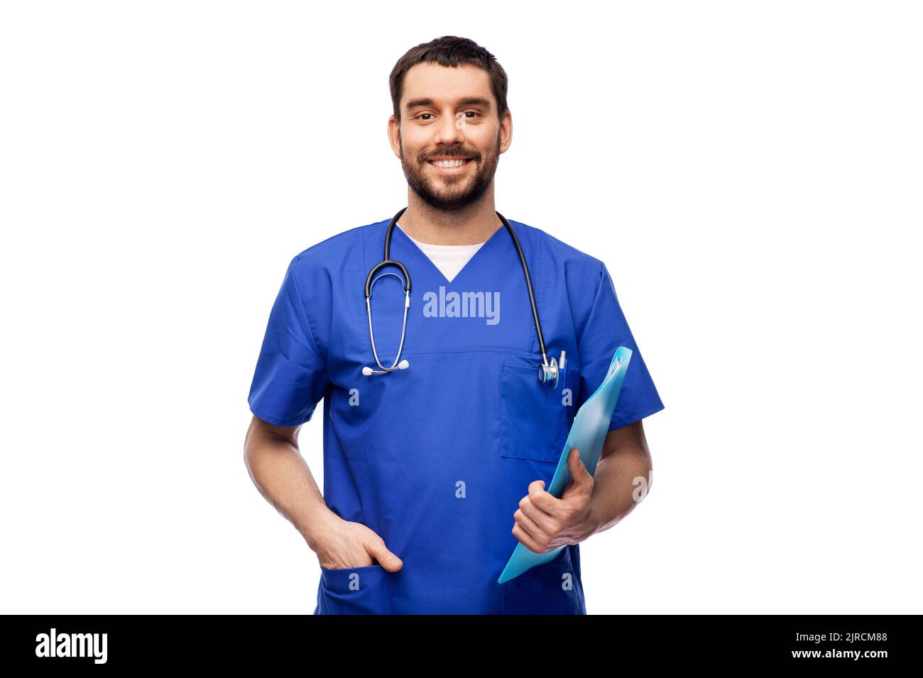 Doctor male nurse folder hi-res stock photography and images - Alamy