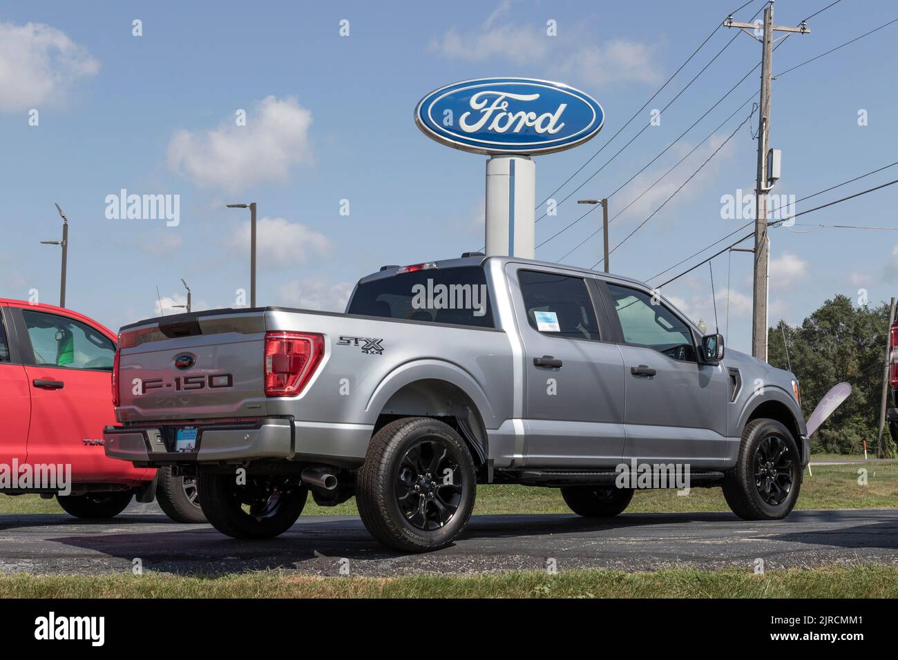 Peru Circa August 2022 Used Ford F150 display at a dealership. With