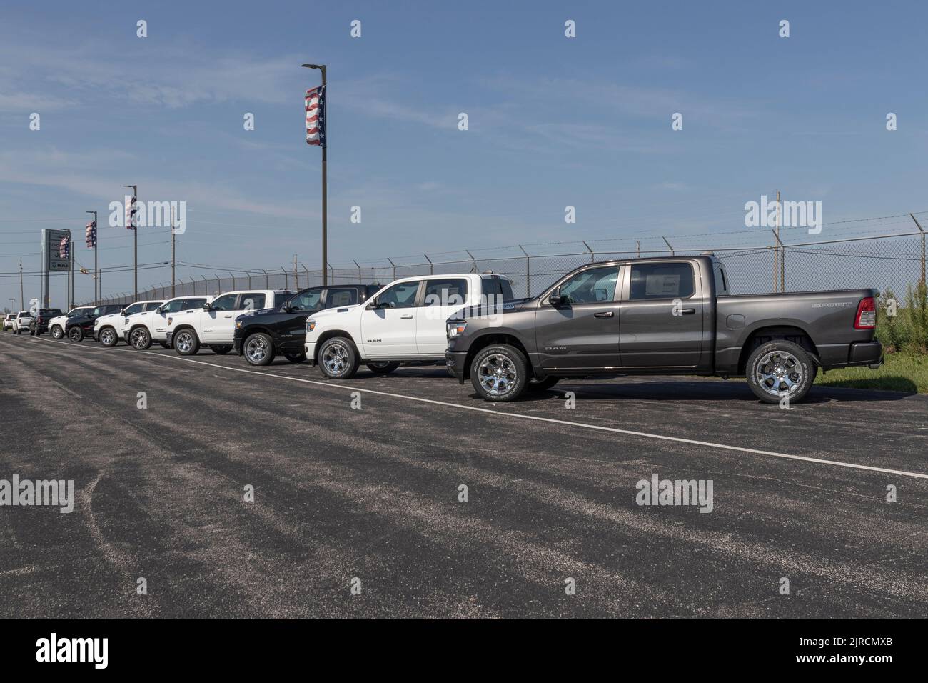 Bunker Hill Circa August 2022 Ram 1500 display at a Stellantis