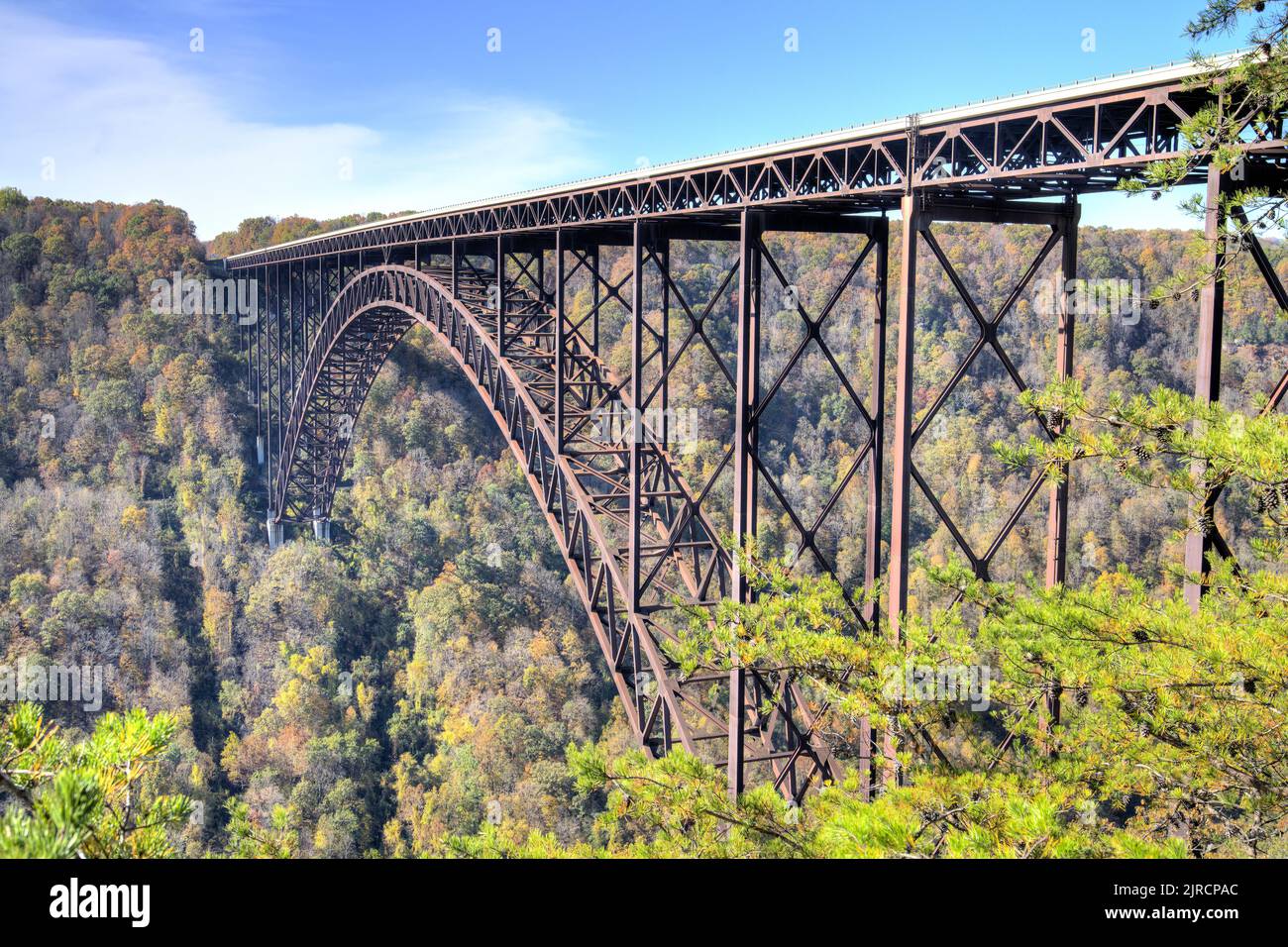 Detail of the steel arch New River Bridge by the Canyon Rim