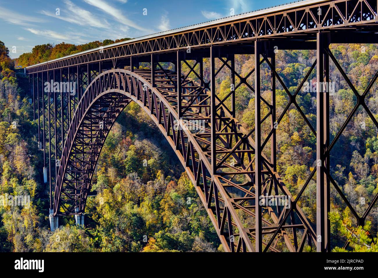 Detail of the steel arch New River Bridge by the Canyon Rim