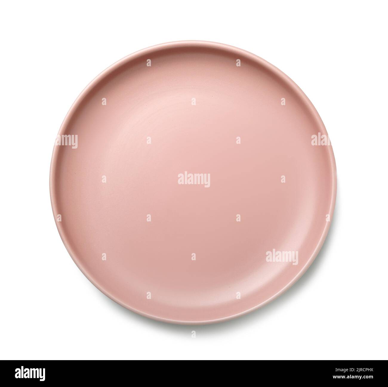 Empty ceramic plate isolated on white, top view Stock Photo - Alamy