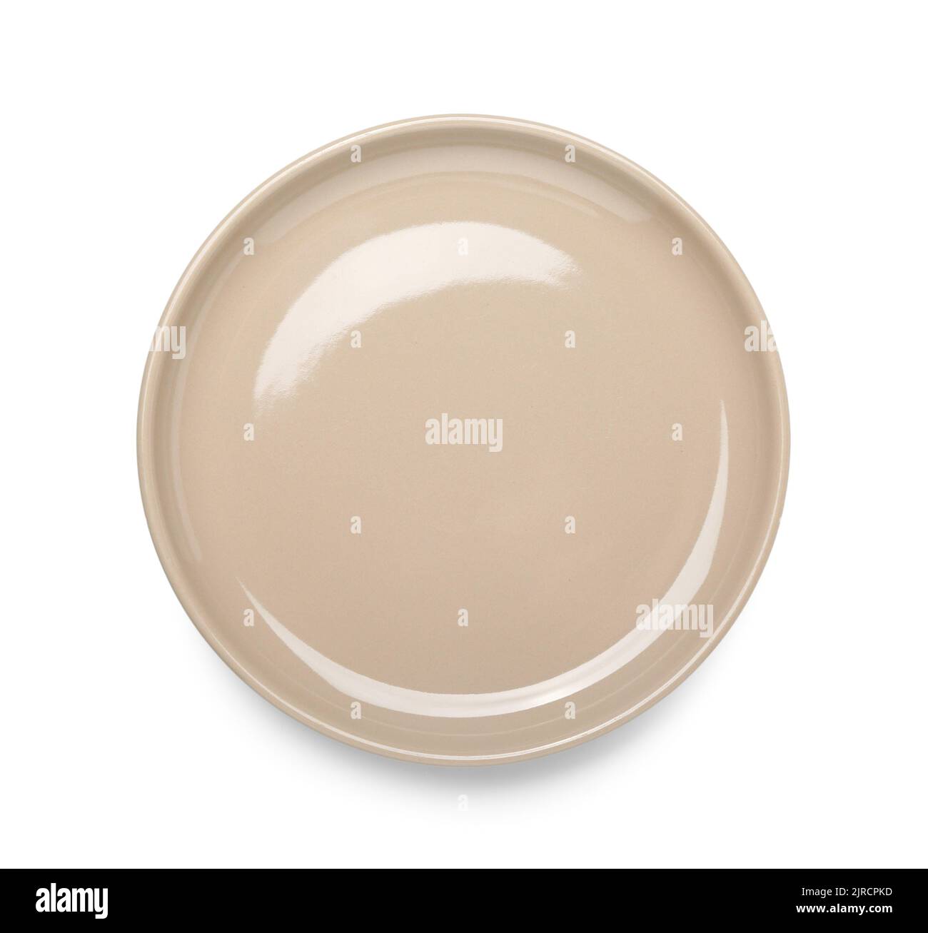 Empty ceramic plate isolated on white, top view Stock Photo - Alamy