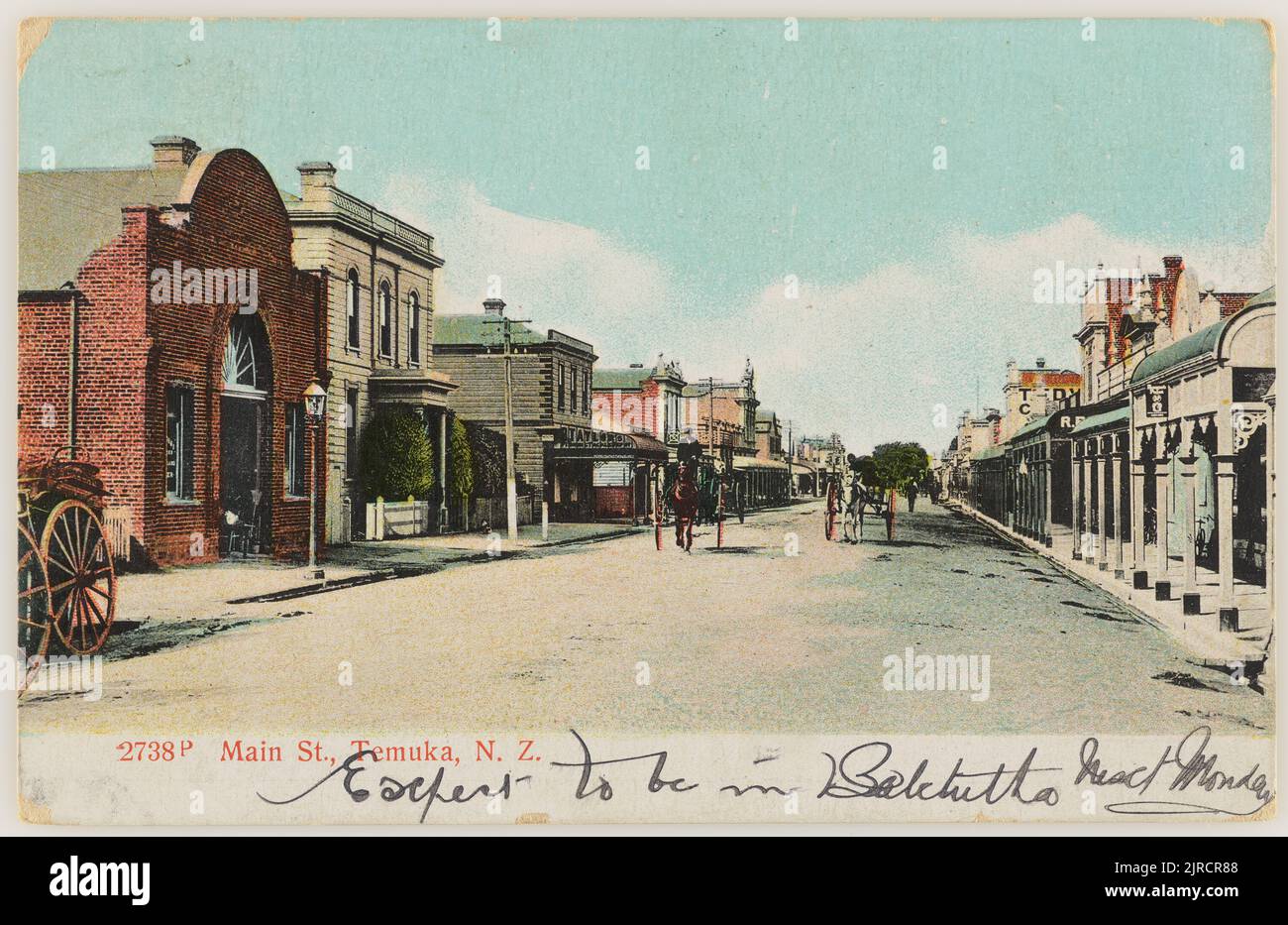 Main Street, Temuka, New Zealand, 1907, Temuka, by Muir & Moodie Stock