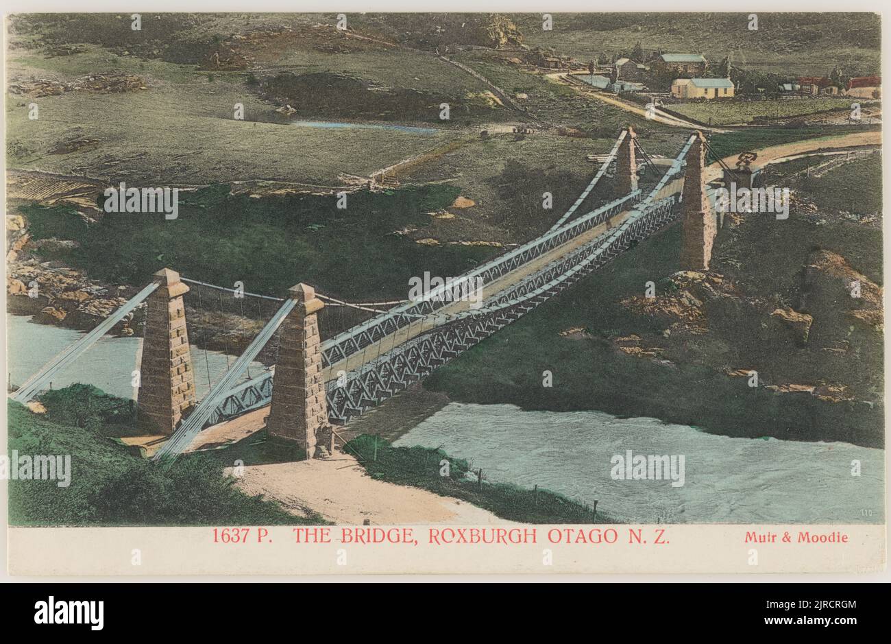 The Bridge, Roxburgh, Otago, New Zealand, 1905, Roxburgh, by Muir