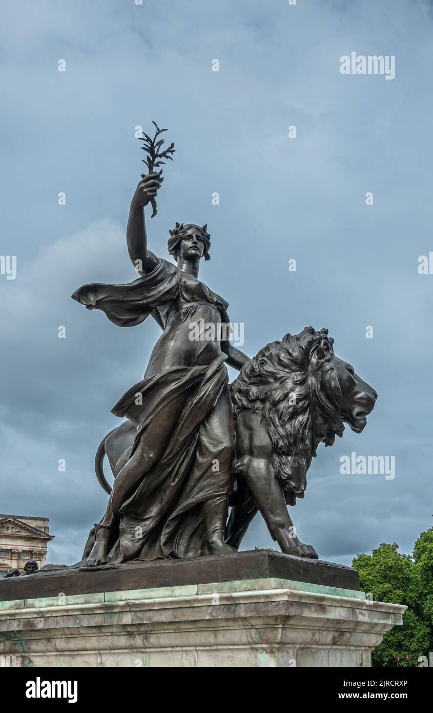 London, England, UK July 6, 2022 Victoria Memorial. Closeup of Black