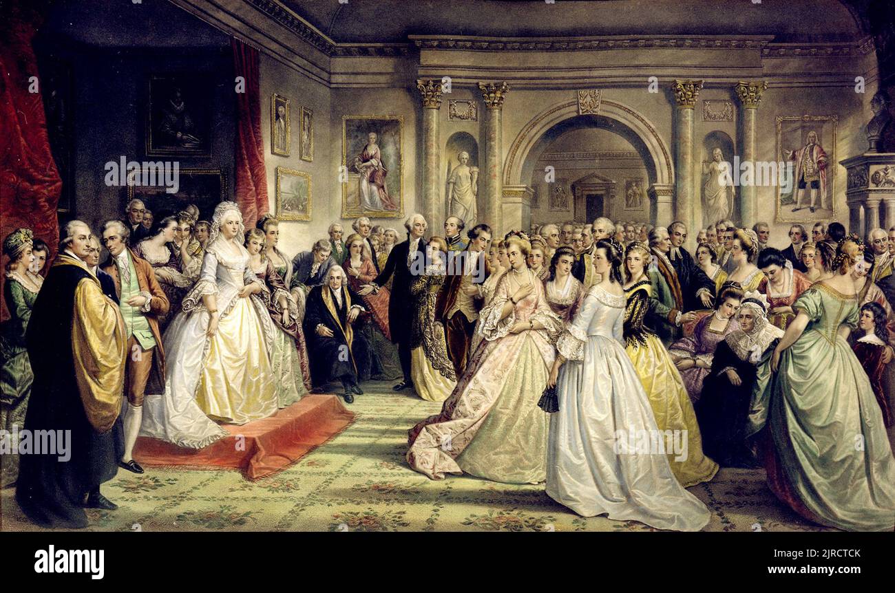 Lady Washington's Reception Day painted by Daniel Huntington Stock Photo