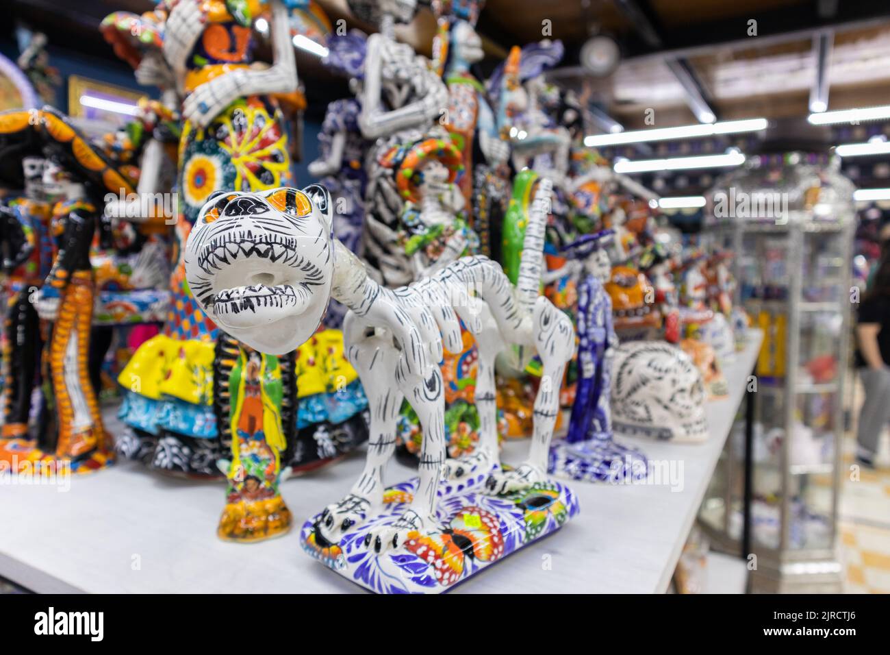 day of the dead pottery talavera dog skelleton mexican culture