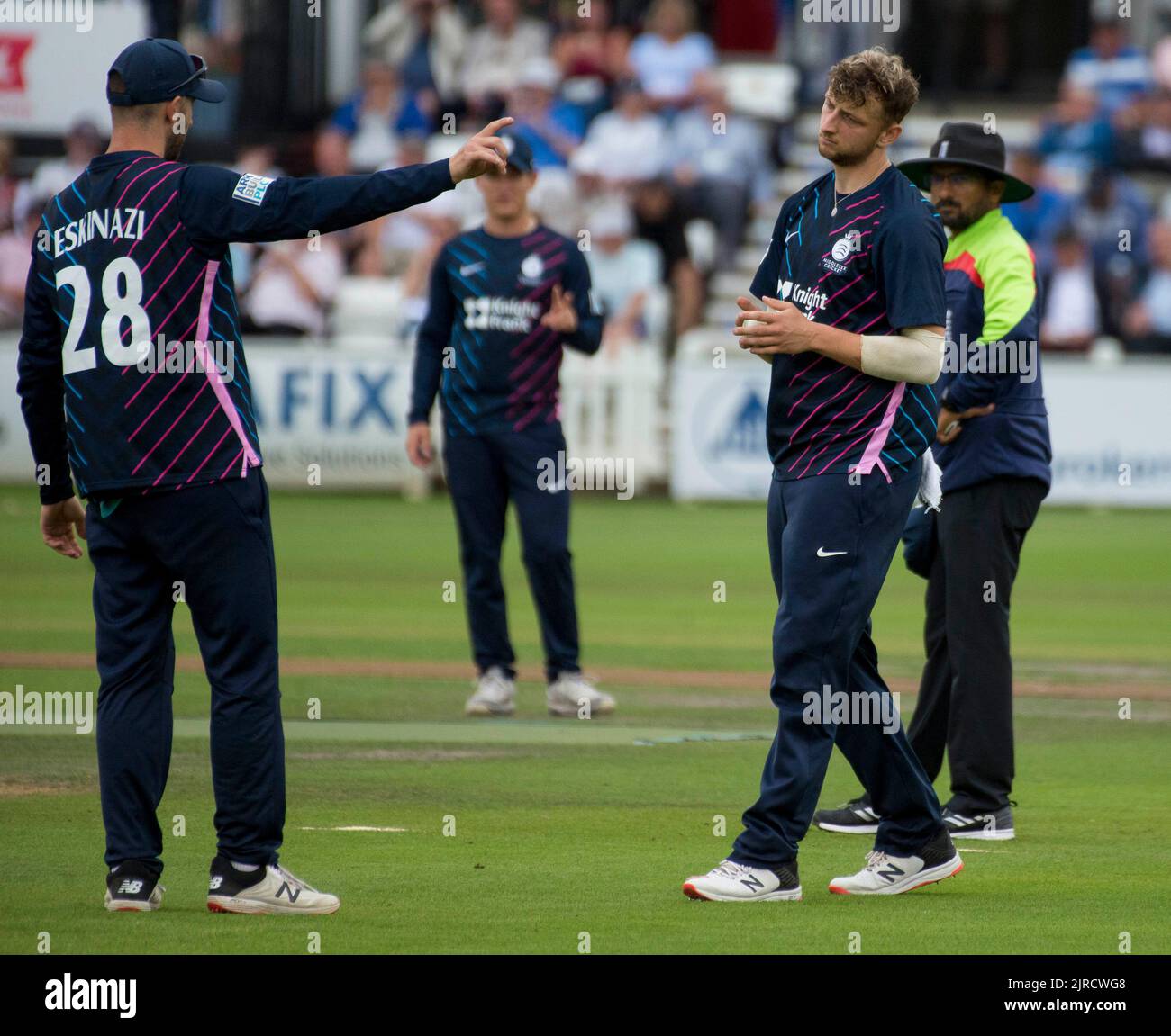 Luke Hollman of Middlesex in a 50 over match against Sussex. Stock Photo