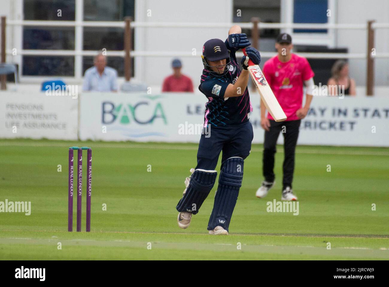 Joe Cracknell bats for Middlesex in a 50 over match against Sussex. Stock Photo