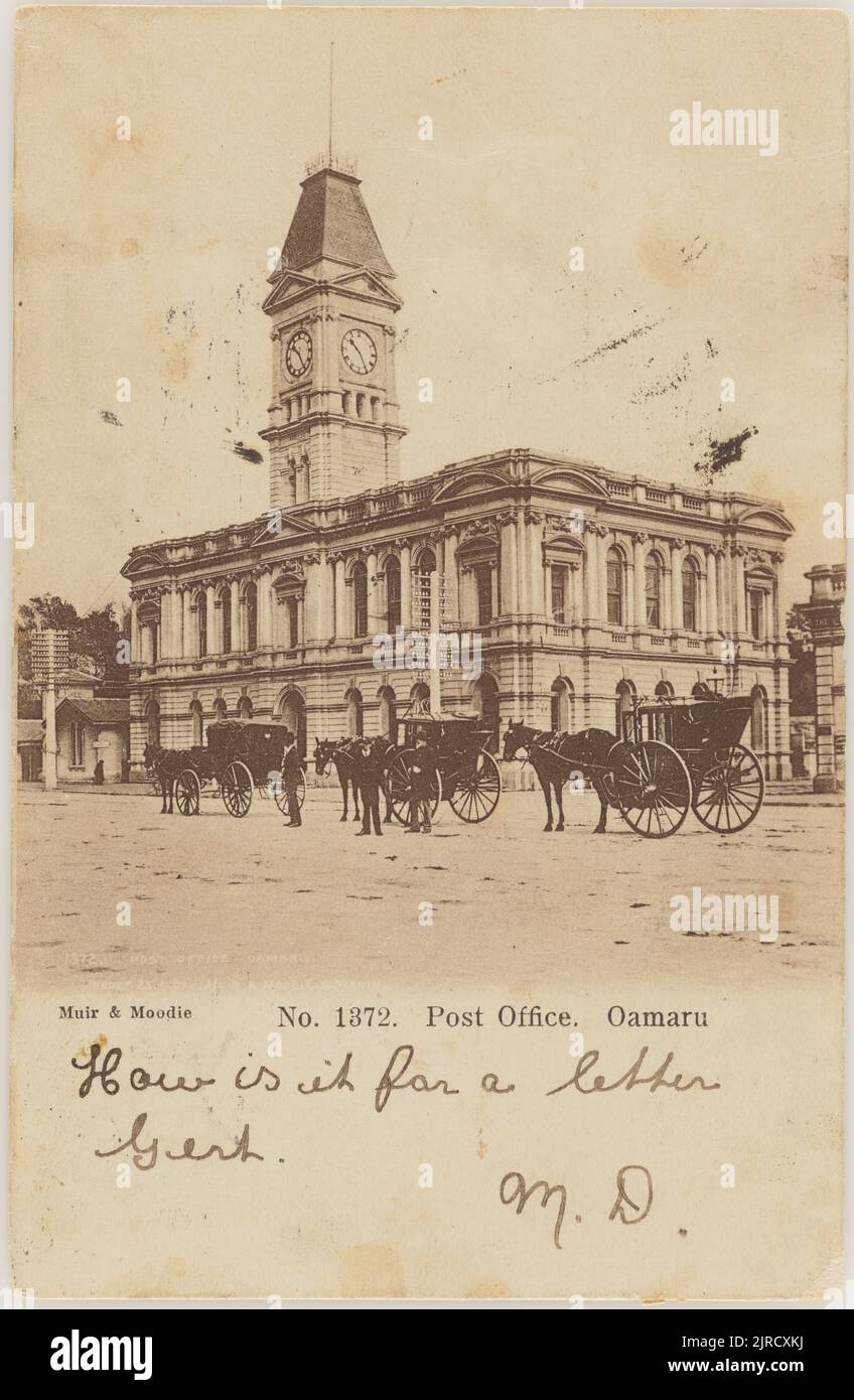 Post Office, Oamaru, 1904, Oamaru, by Muir & Moodie Stock Photo Alamy