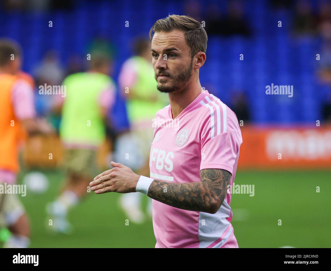 Stockport, UK. 23rd Aug, 2022. James Maddison for Leicester City during