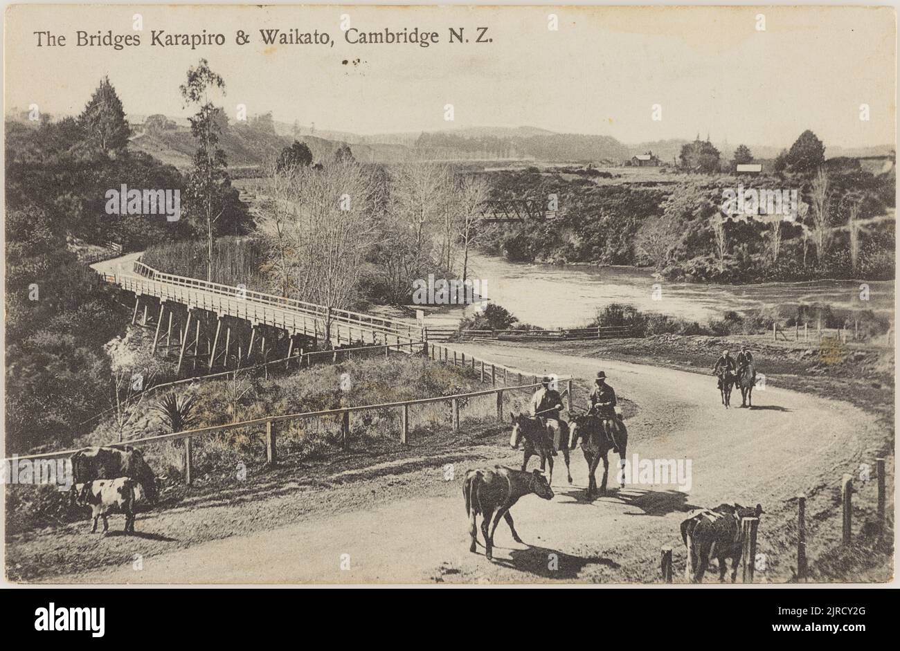 The Bridges, Karapiro and Waikato, Cambridge, New Zealand, 1903-1907, by Muir & Moodie, Muir & Moodie. Stock Photo