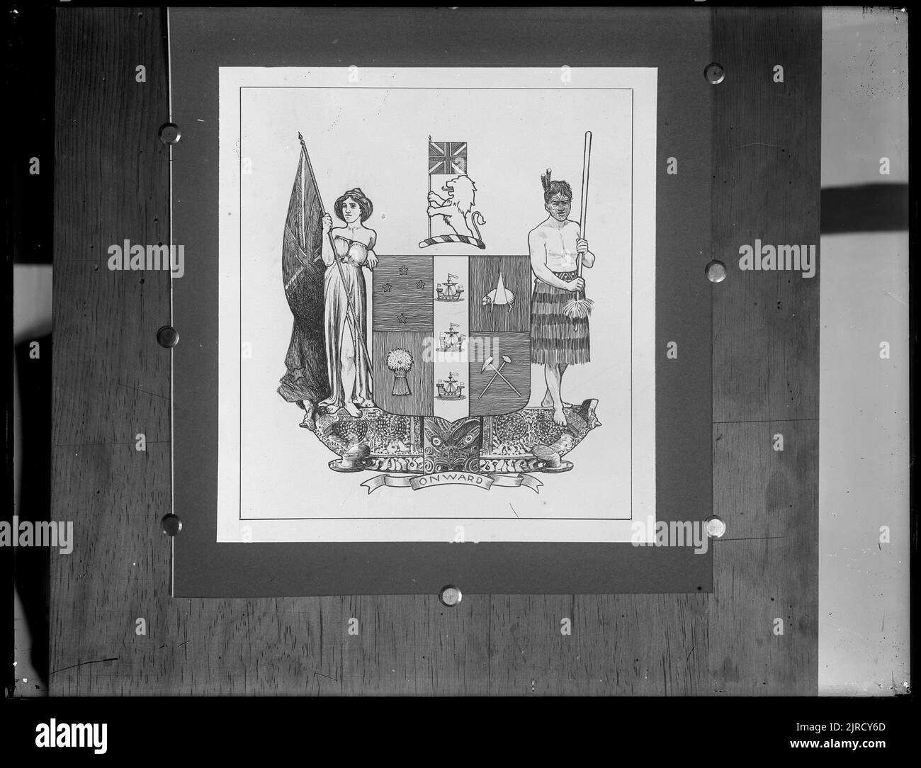 New Zealand Coat Of Arms 1904 1906 By James McDonald Stock Photo 