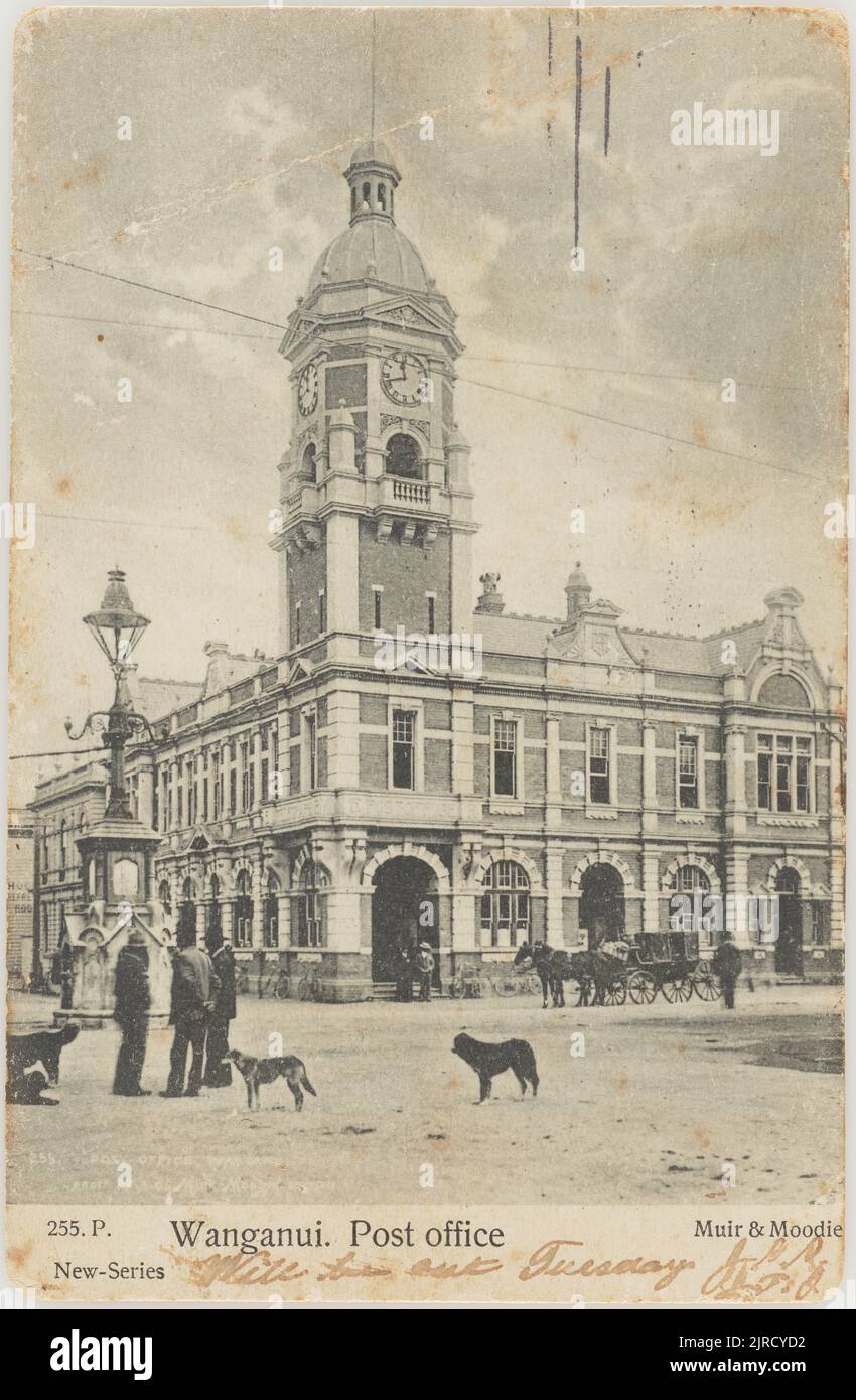 Wanganui, Post Office, 1905, Whanganui, by Muir & Moodie Stock Photo